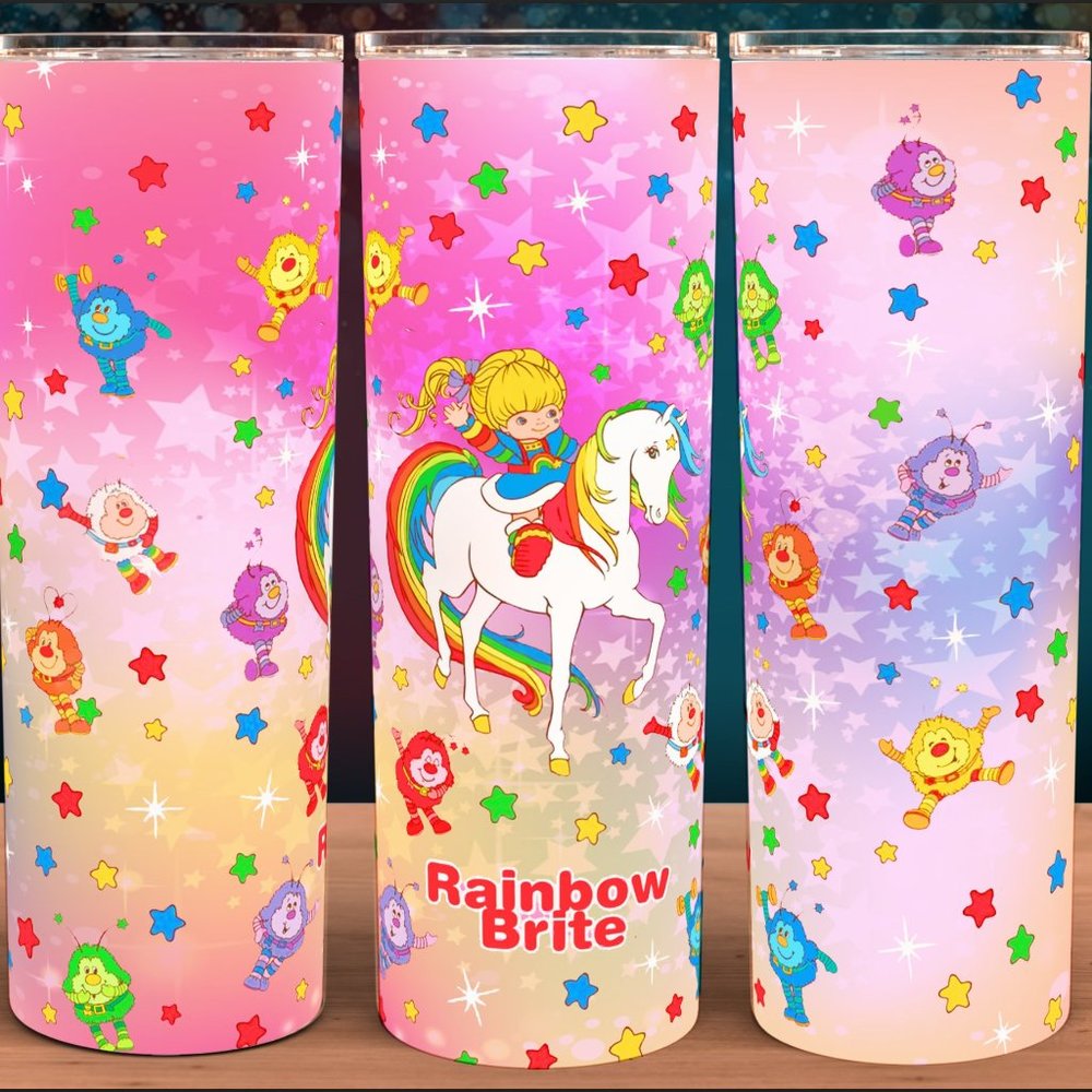 Rainbow Brite Pink Gradient Star Lite Cup Mug Tumbler 20oz